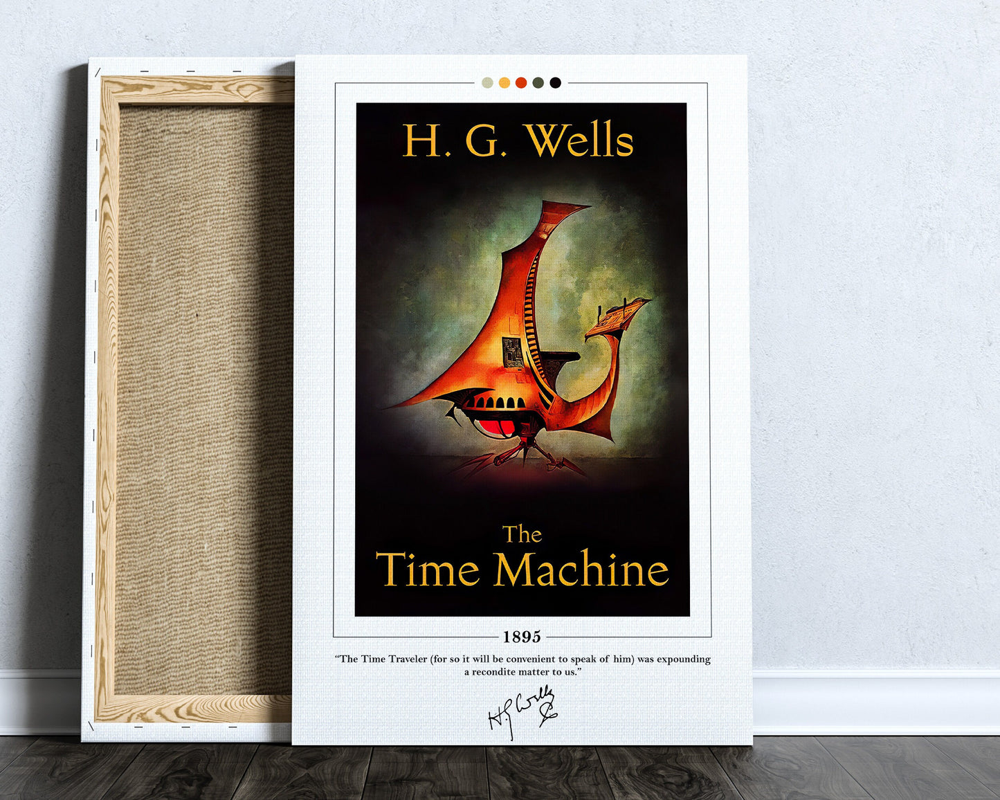 The Time Machine Book Cover Poster | H. G. Wells, The Time Machine Poster, The Time Machine Print, Book Posters, Book Art, Book Lover Gift