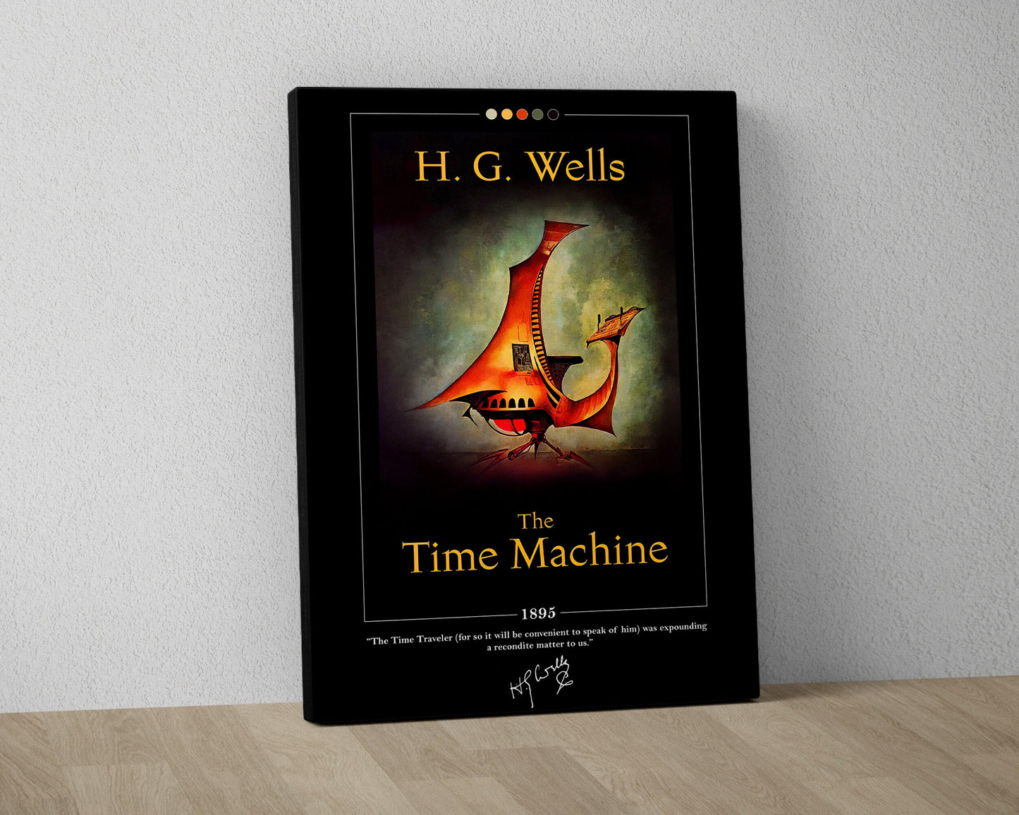 The Time Machine Book Cover Poster | H. G. Wells, The Time Machine Poster, The Time Machine Print, Book Posters, Book Art, Book Lover Gift