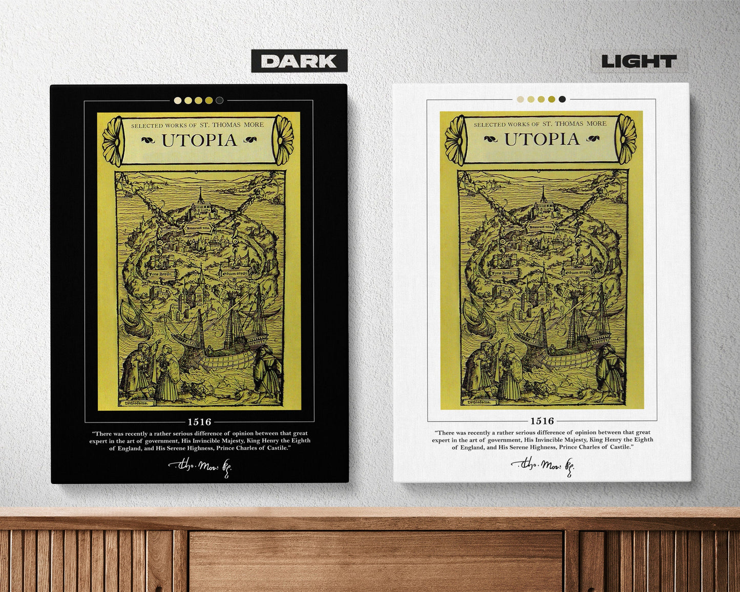 Utopia Book Cover Poster | Thomas More, Utopia Poster, Utopia Print, Book Posters, Book Prints, Book Art, Canvas Wall Art, Book Lover Gift