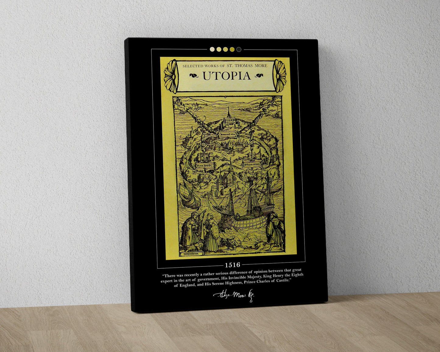 Utopia Book Cover Poster | Thomas More, Utopia Poster, Utopia Print, Book Posters, Book Prints, Book Art, Canvas Wall Art, Book Lover Gift