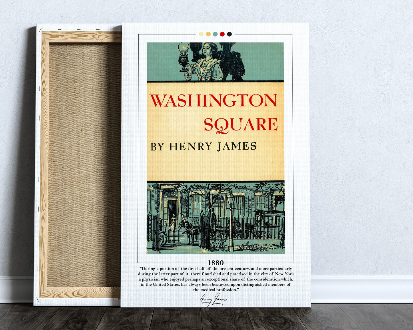 Washington Square Book Cover Poster | Henry James, Washington Square Poster, Washington Square Print, Book Poster, Book Art, Book Lover Gift