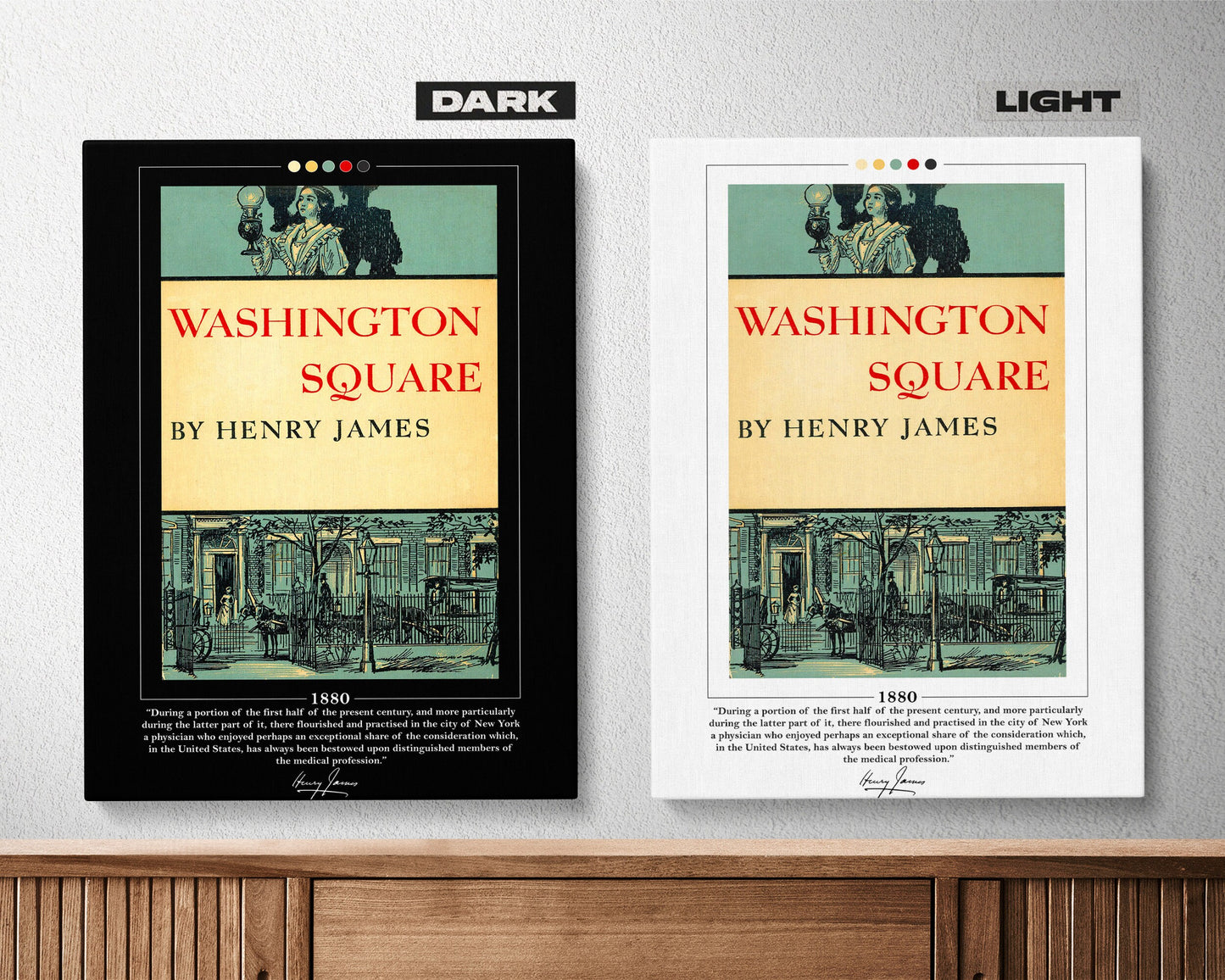 Washington Square Book Cover Poster | Henry James, Washington Square Poster, Washington Square Print, Book Poster, Book Art, Book Lover Gift