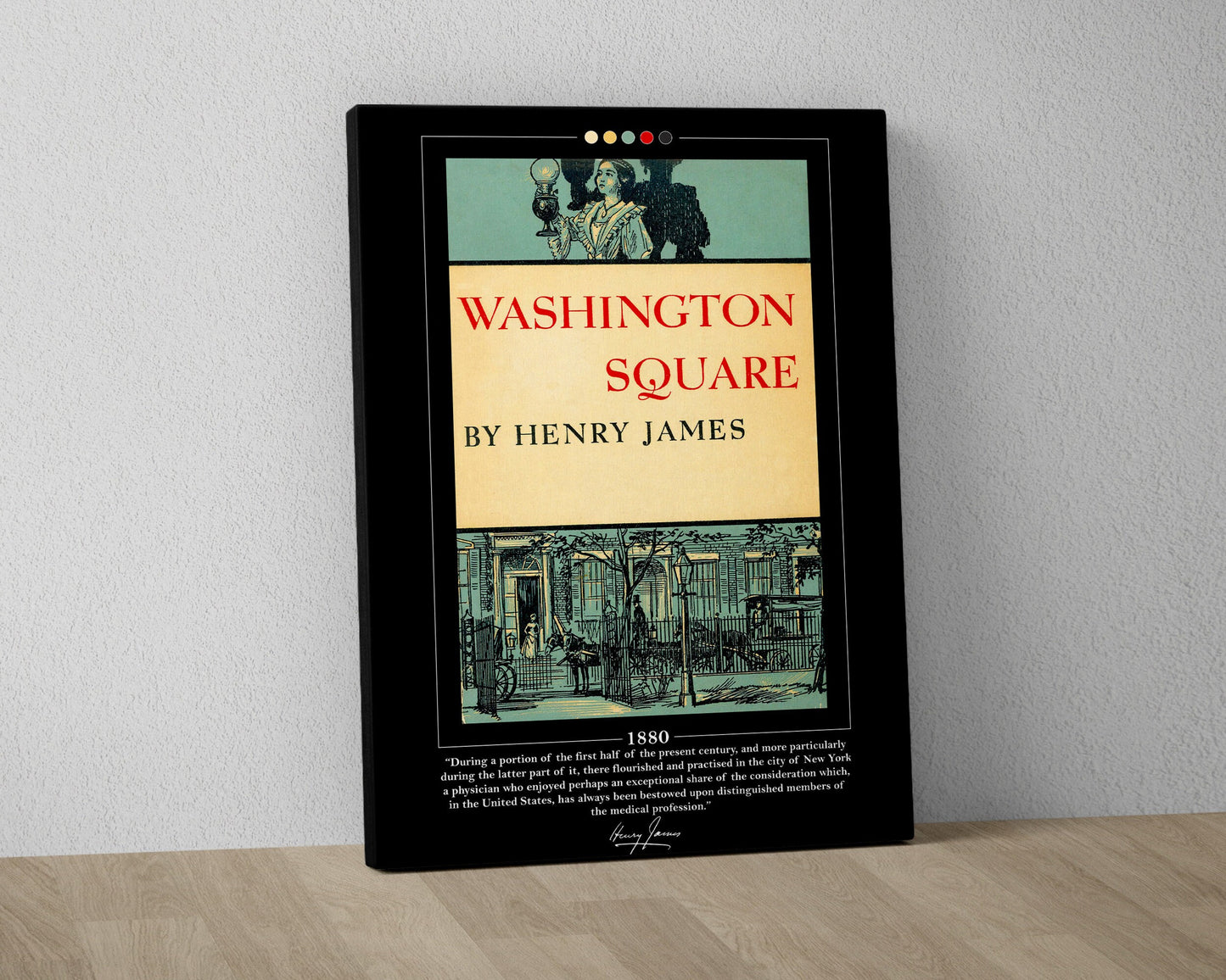 Washington Square Book Cover Poster | Henry James, Washington Square Poster, Washington Square Print, Book Poster, Book Art, Book Lover Gift