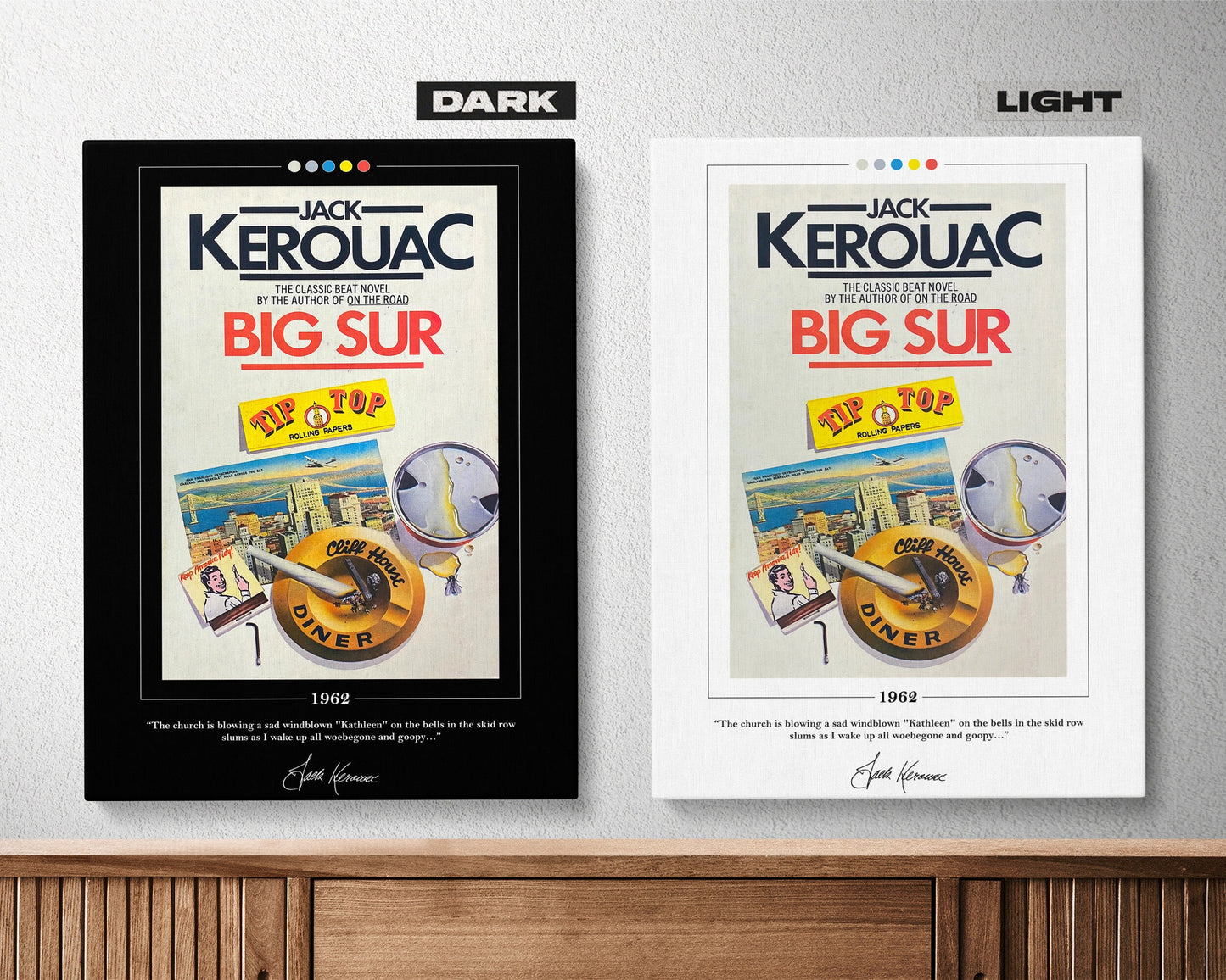 Big Sur Book Cover Poster | Jack Kerouac, Big Sur Poster, Big Sur Print, Book Posters, Canvas Wall Art, Book Art, Book Lover Gift