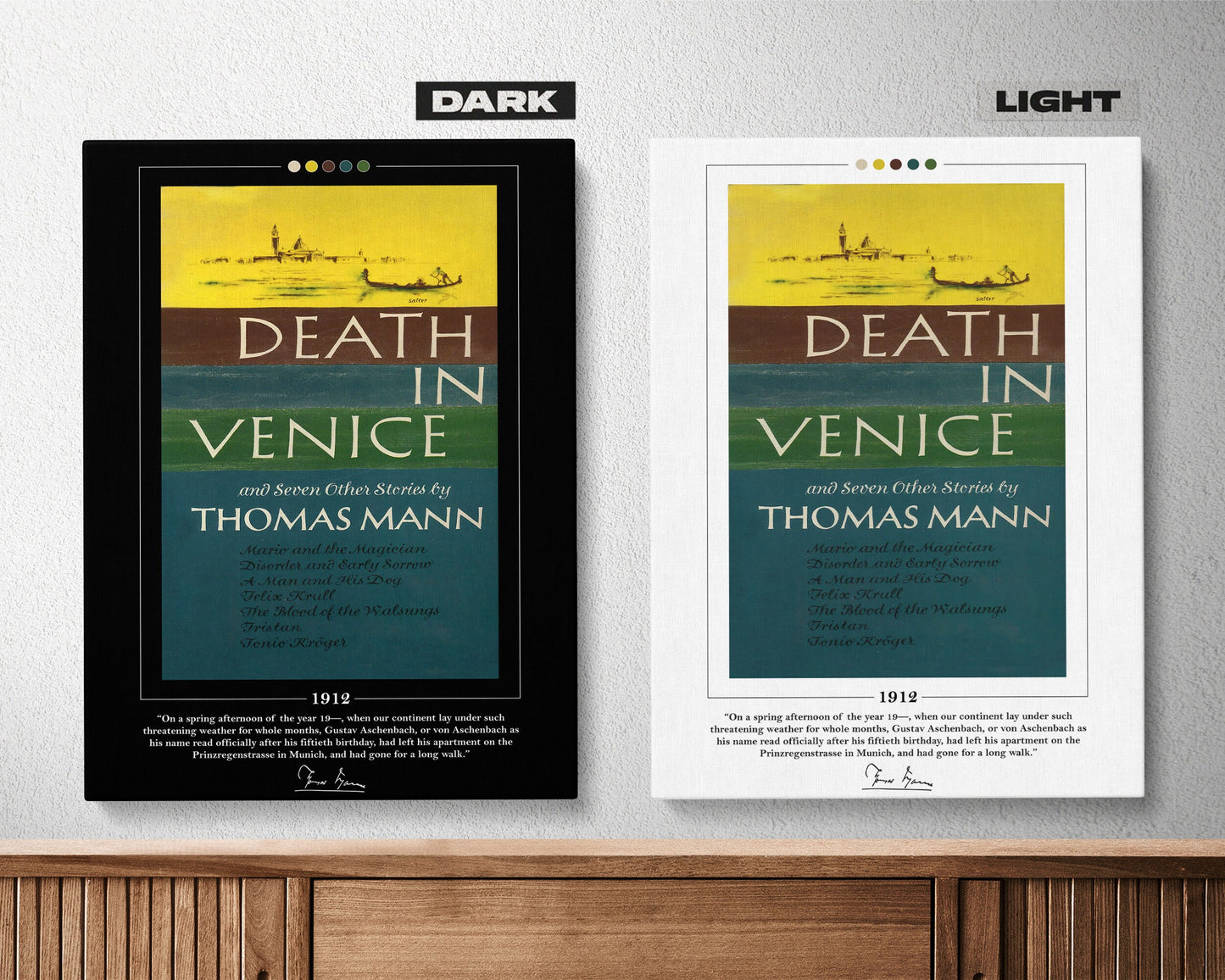 Death in Venice Book Cover Poster | Thomas Mann, Death in Venice Poster, Death in Venice Print, Book Posters, Canvas Print, Book Lover Gift