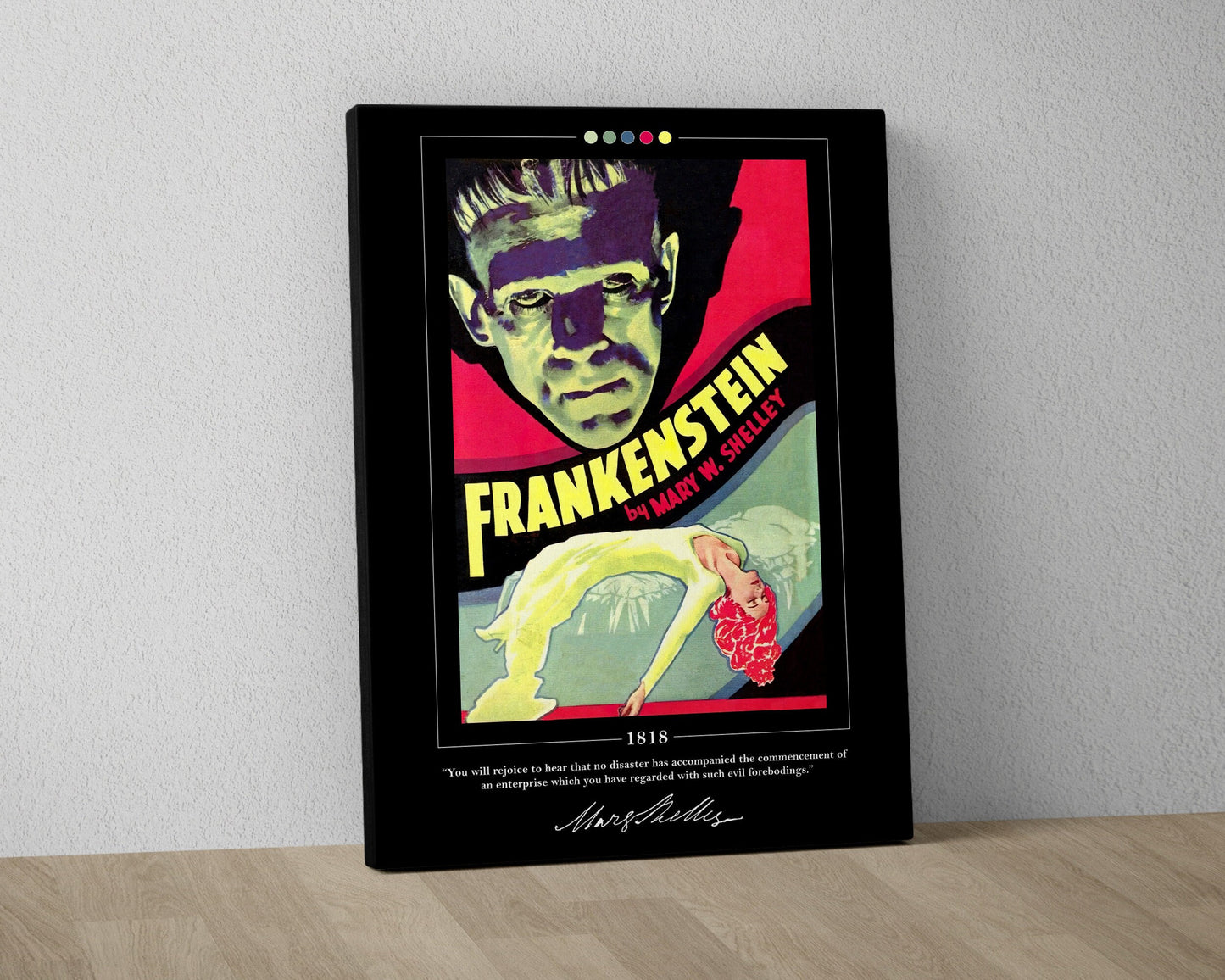 Frankenstein Book Cover Poster | Mary Shelley, Frankenstein Poster, Frankenstein Print, Book Posters, Canvas Print, Book Lover Gift