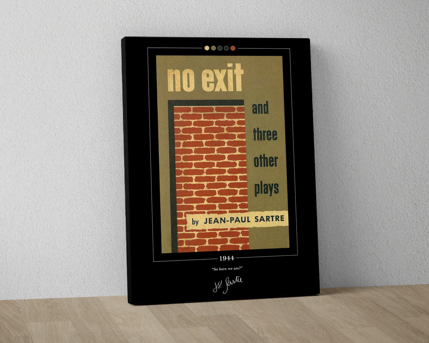 No Exit Book Cover Poster | Jean Paul Sartre, No Exit Poster, No Exit Print, Book Posters, Book Art, Canvas Wall Art, Book Lover Gift