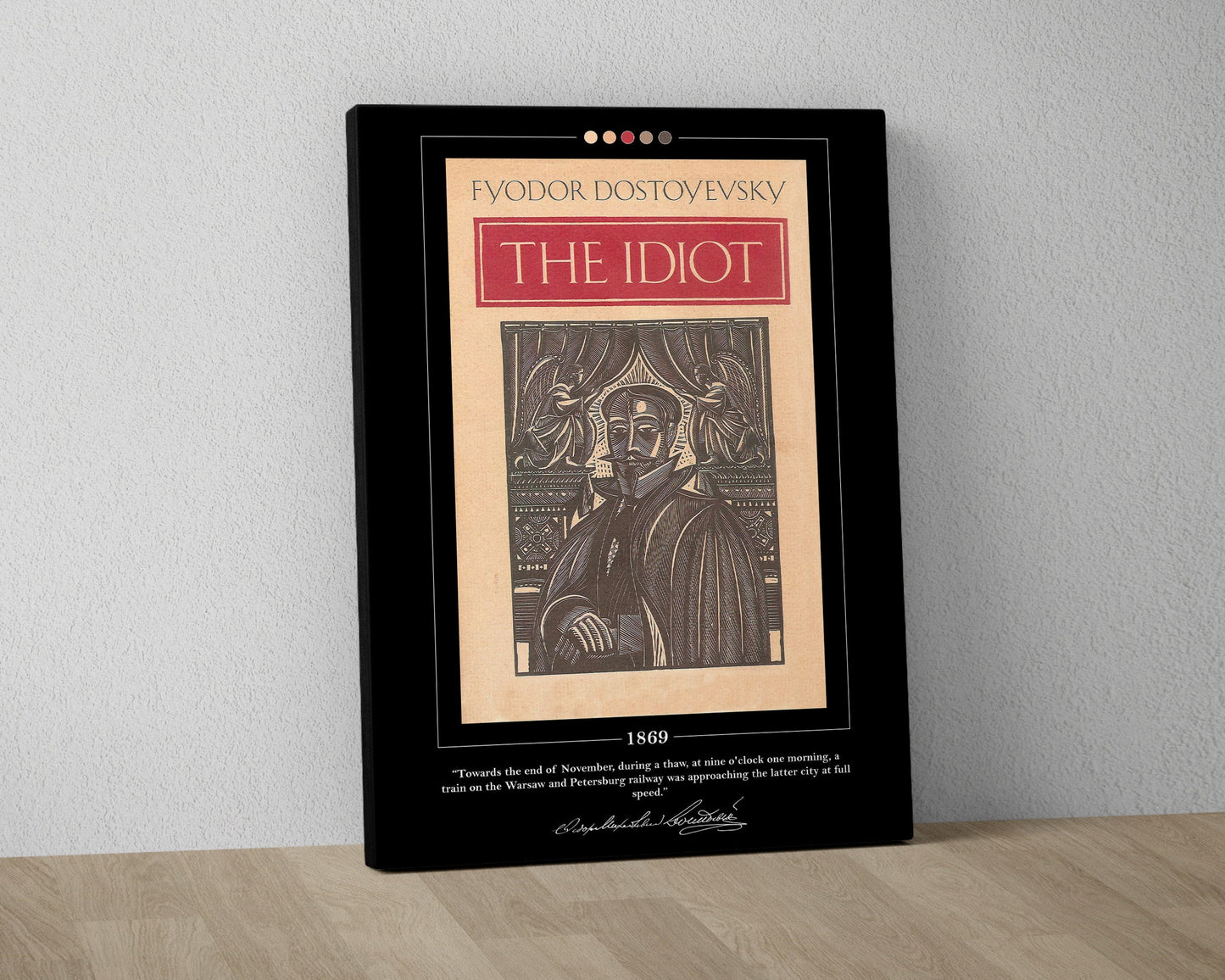 The Idiot Book Cover Poster | Fyodor Dostoevsky, The Idiot Poster, The Idiot Print, Book Posters, Canvas Print, Book Art, Book Lover Gift
