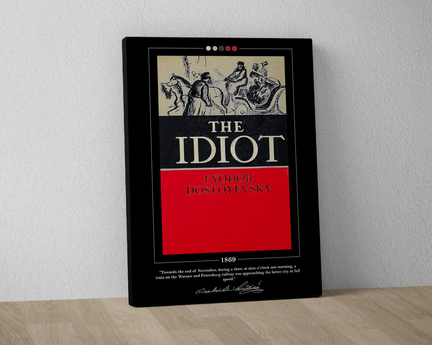 The Idiot Book Cover Poster | Fyodor Dostoevsky, The Idiot Poster, The Idiot Print, Book Posters, Canvas Wall Art, Book Art, Book Lover Gift