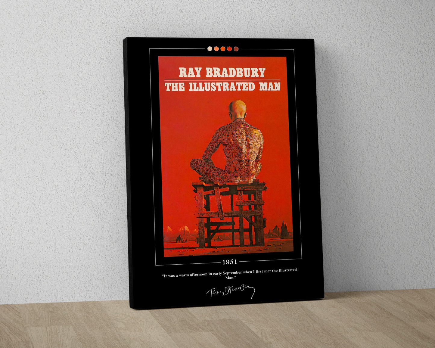 The Illustrated Man Book Cover Poster | Ray Bradbury, The Illustrated Man Poster, Book Posters, Canvas Wall Art, Book Art, Book Lover Gift