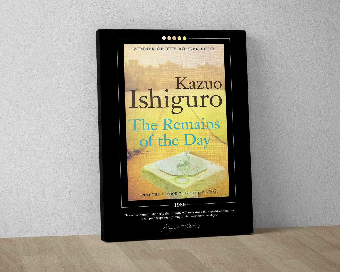The Remains of the Day Book Cover Poster | Kazuo Ishiguro, The Remains of the Day Poster, Book Posters, Canvas Wall Art, Book Lover Gift