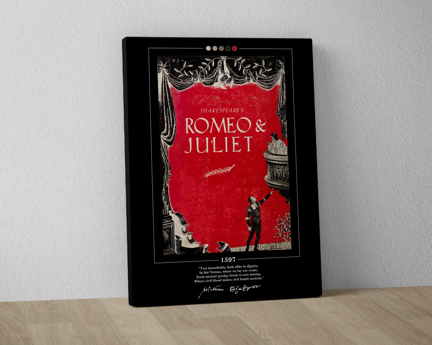 Romeo and Juliet Book Cover Poster | William Shakespeare, Romeo and Juliet Poster, Romeo and Juliet Print, Book Posters, Canvas Wall Art