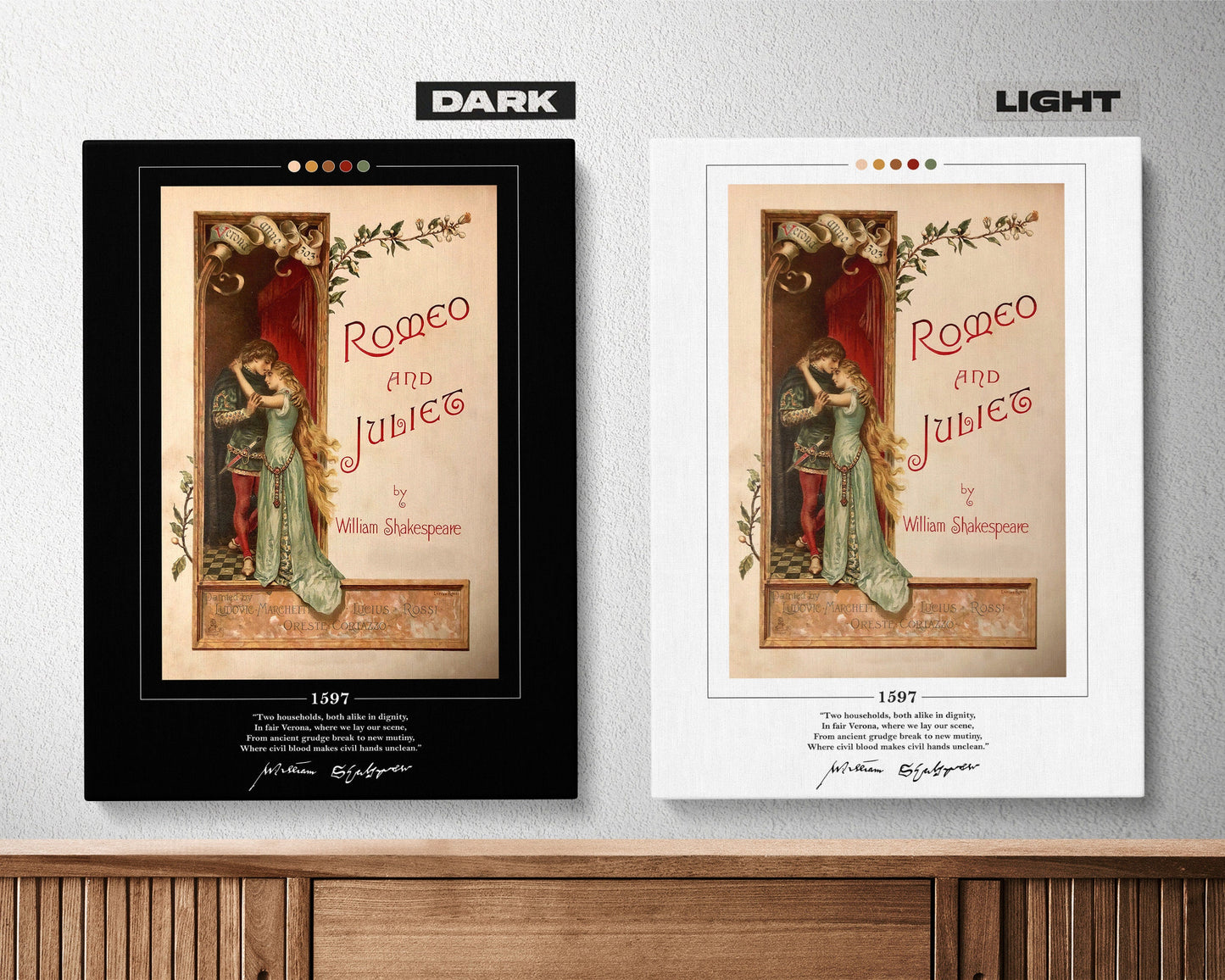 Romeo and Juliet Book Cover Poster | William Shakespeare, Romeo and Juliet Poster, Romeo and Juliet Print, Book Posters, Canvas Print