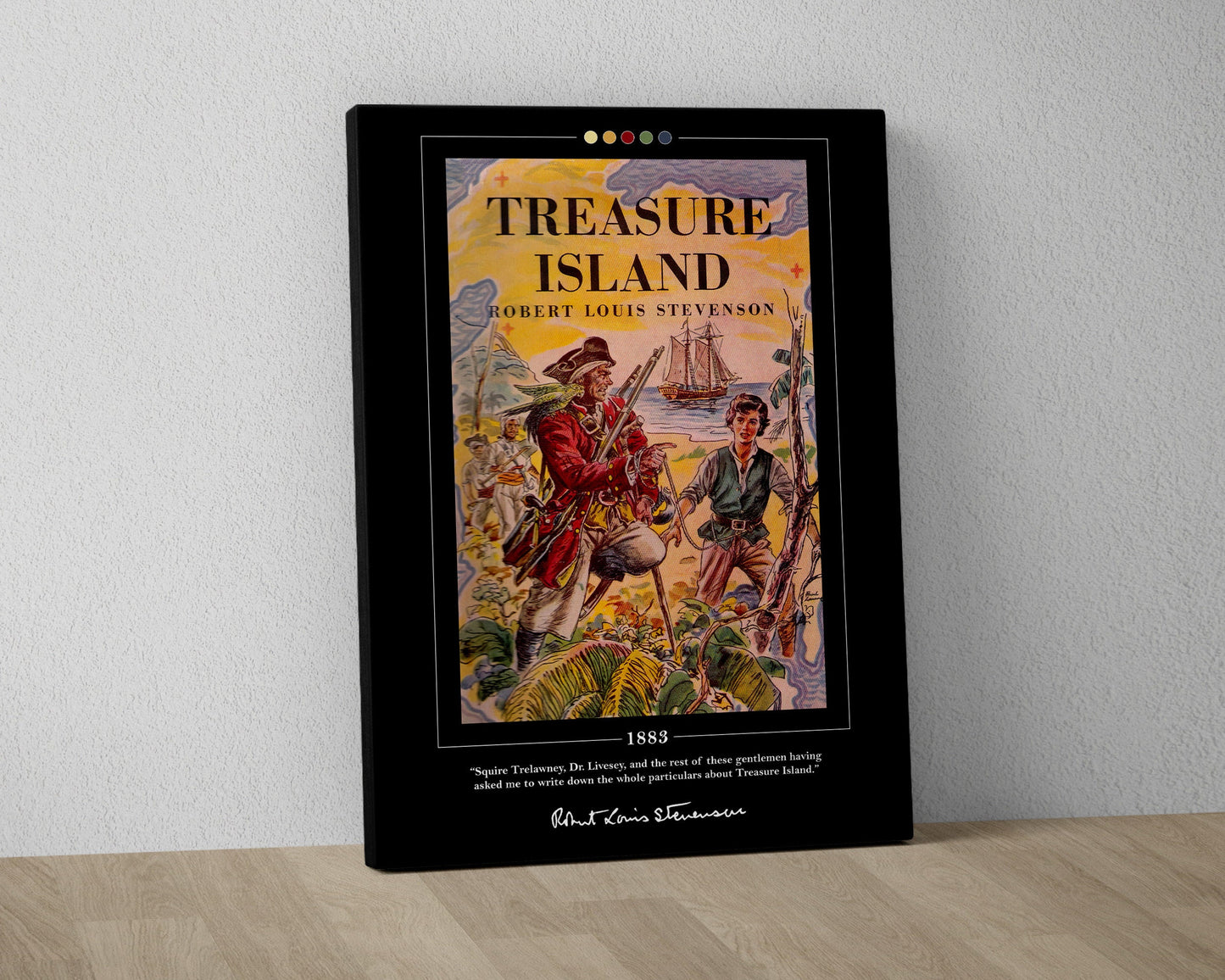 Treasure Island Book Cover Poster | Robert Louis Stevenson, Treasure Island Poster, Book Posters, Canvas Wall Art, Book Art, Book Lover Gift
