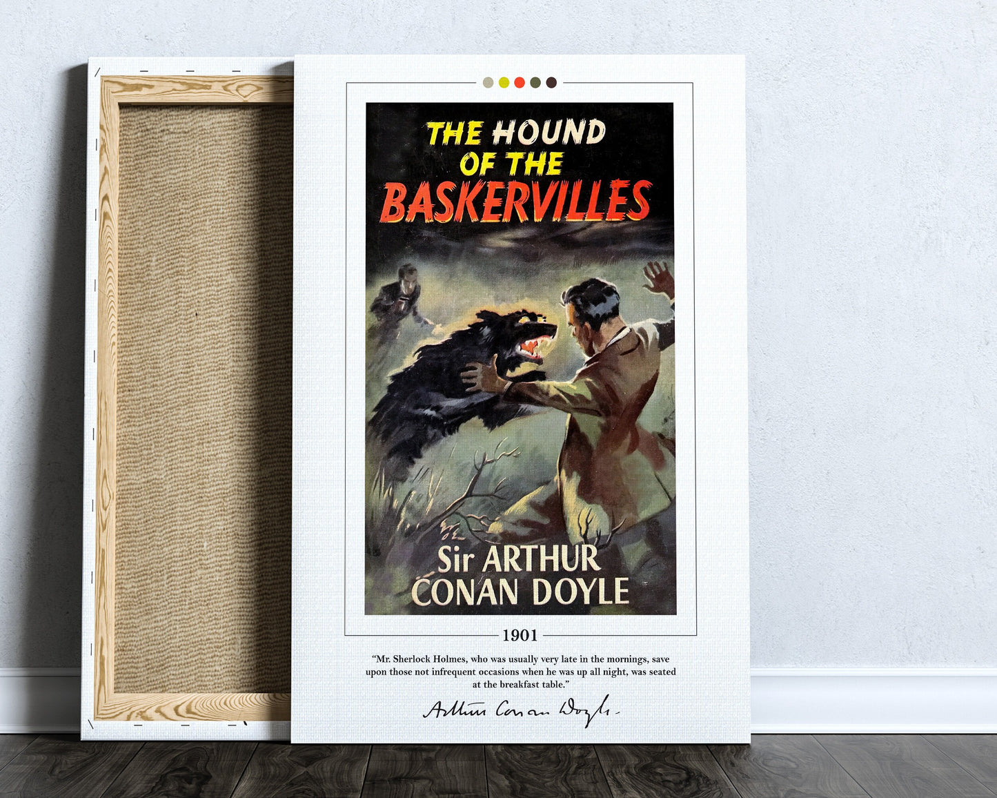 The Hound of the Baskervilles Book Cover Poster | Arthur Conan Doyle, Sherlock Holmes Poster, Hound of the Baskervilles Poster, Book Posters