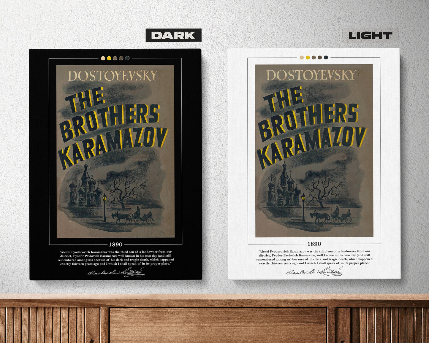 The Brothers Karamazov Book Cover Poster | Fyodor Dostoevsky, The Brothers Karamazov Poster, Book Posters, Canvas Wall Art, Book Lover Gift