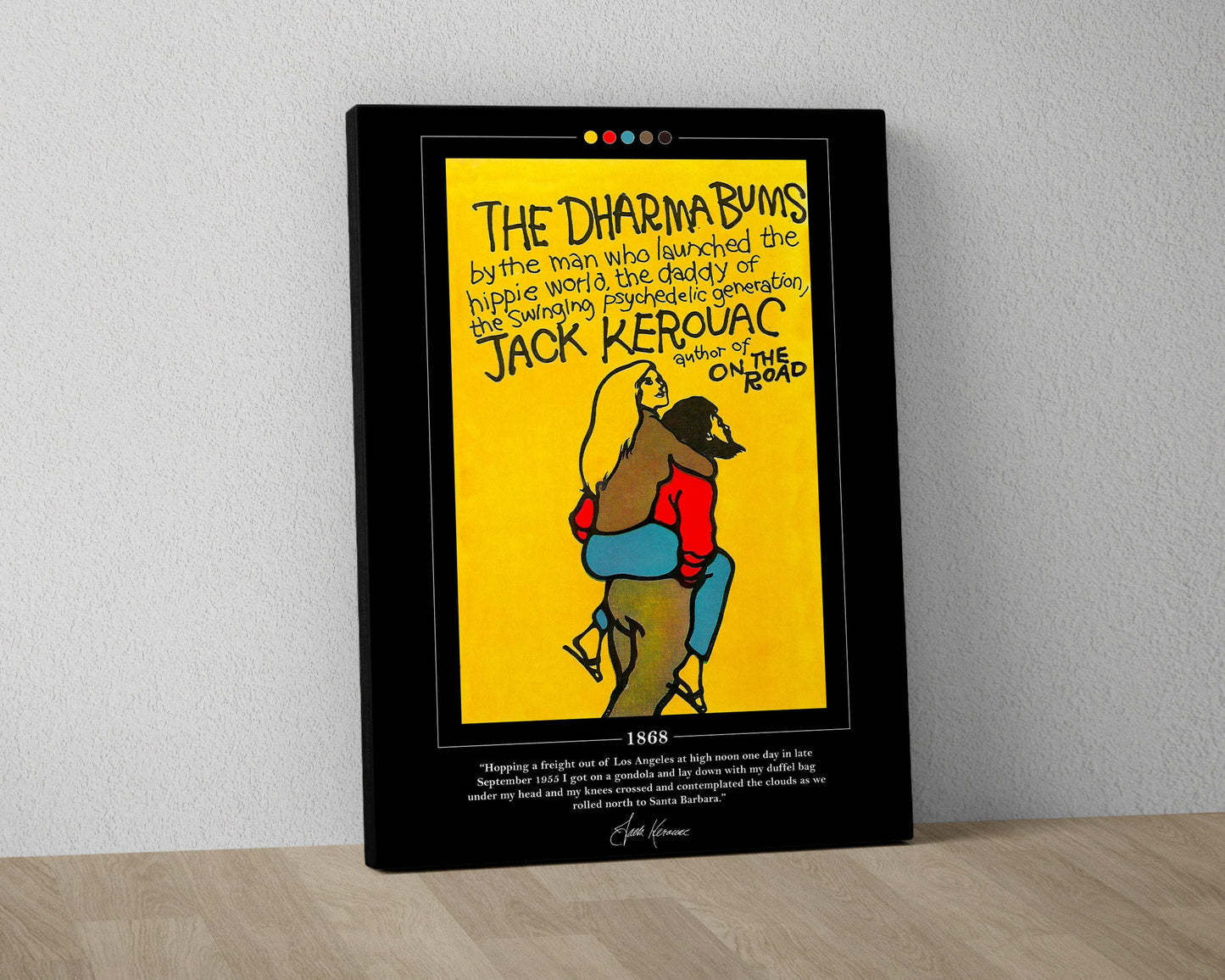 The Dharma Bums Book Cover Poster | Jack Kerouac, Dharma Bums Poster, Dharma Bums Print, Book Posters, Canvas Wall Art, Book Lover Gift