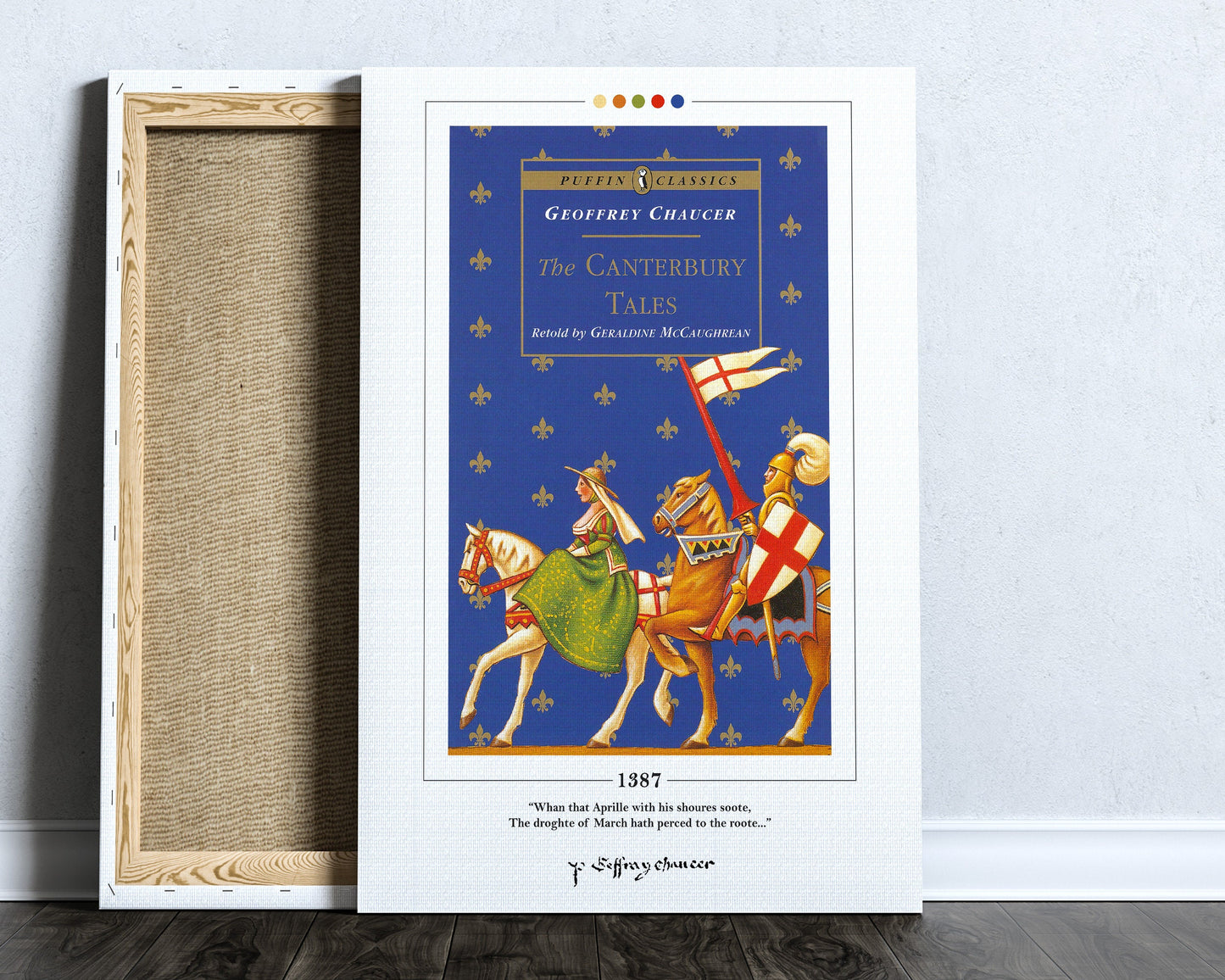 The Canterbury Tales Book Cover Poster | Geoffrey Chaucer, The Canterbury Tales Poster, Book Posters, Canvas Wall Art, Book Lover Gift