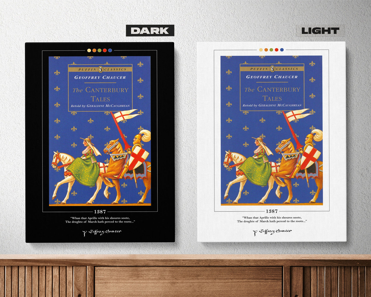 The Canterbury Tales Book Cover Poster | Geoffrey Chaucer, The Canterbury Tales Poster, Book Posters, Canvas Wall Art, Book Lover Gift