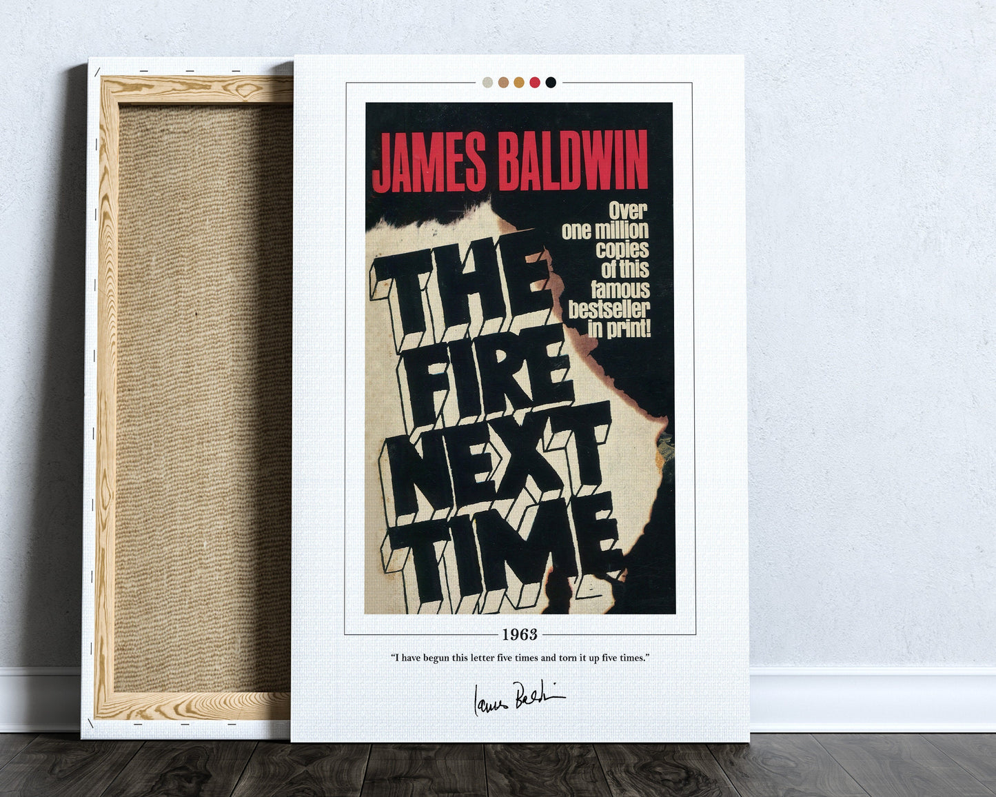 The Fire Next Time Book Cover Poster | James Baldwin, The Fire Next Time Poster, Book Posters, Canvas Wall Art, Book Art, Book Lover Gift