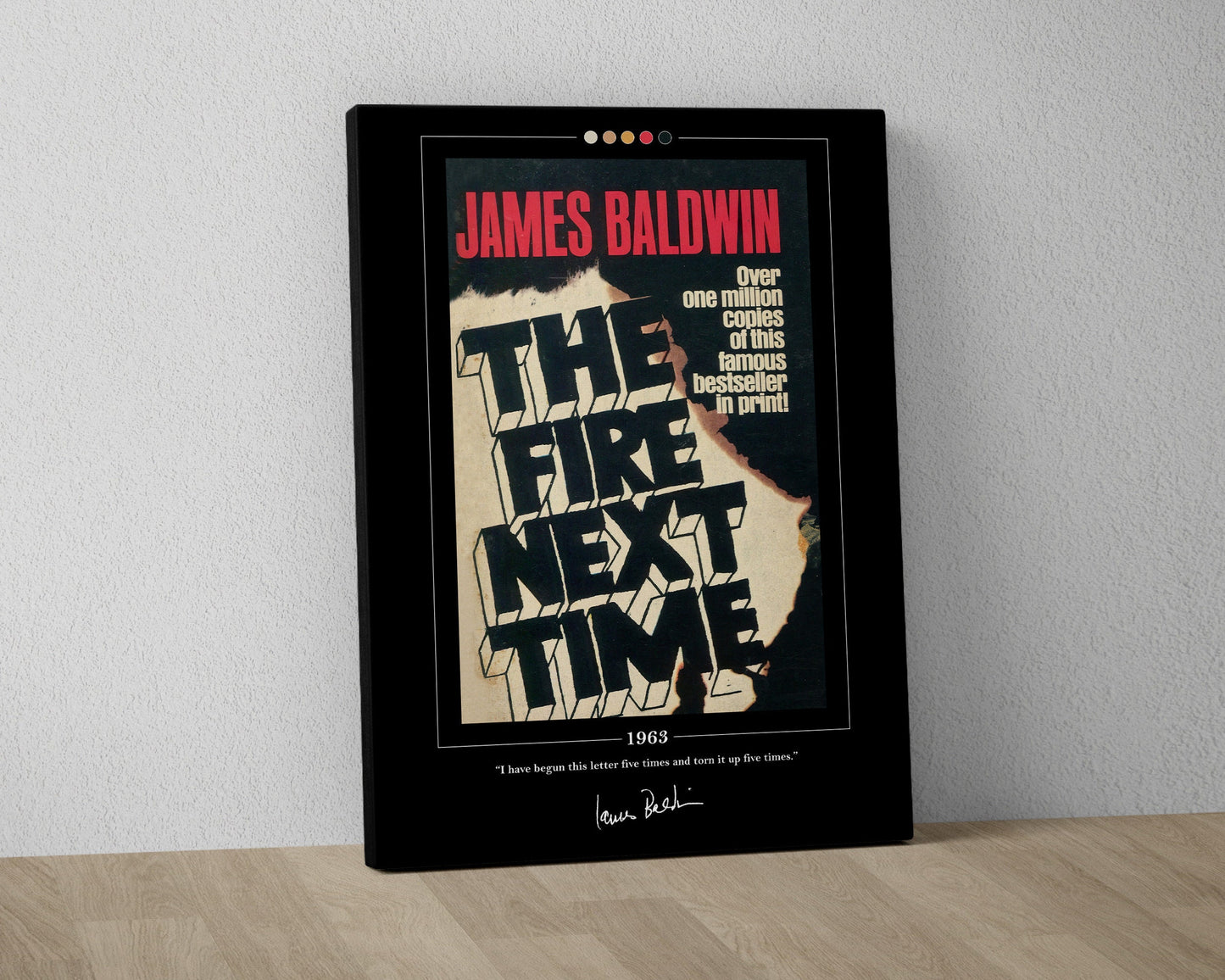 The Fire Next Time Book Cover Poster | James Baldwin, The Fire Next Time Poster, Book Posters, Canvas Wall Art, Book Art, Book Lover Gift