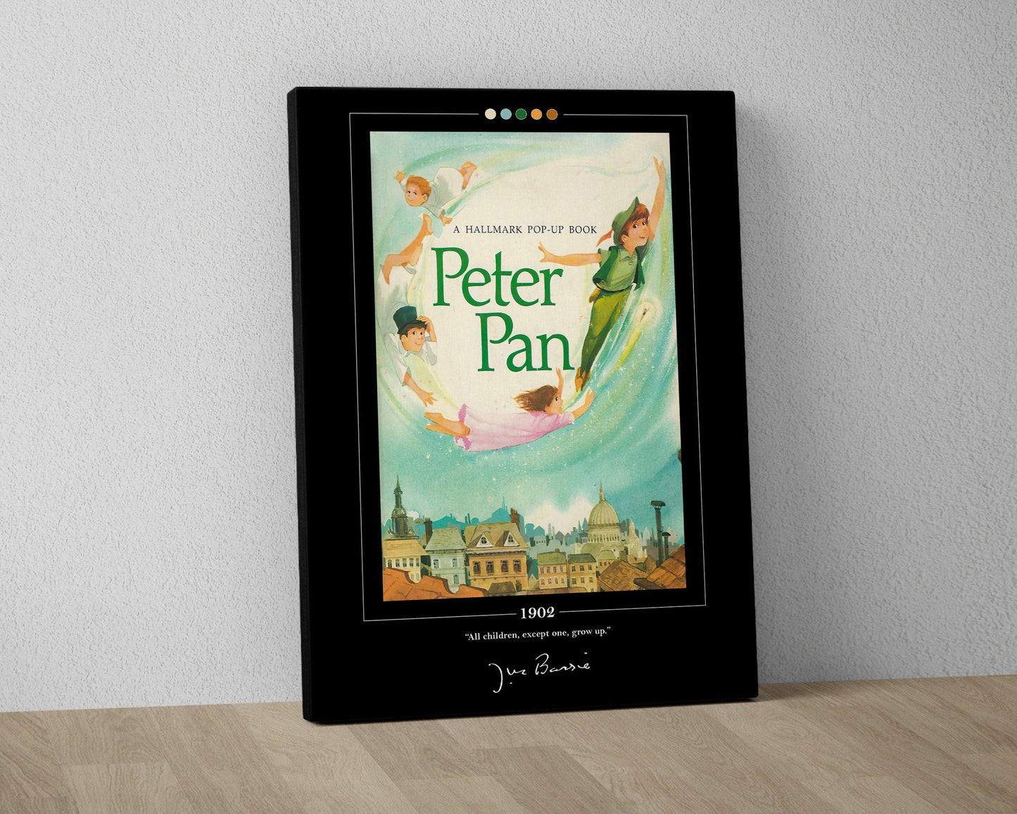 Peter Pan Book Cover Poster | J. M. Barrie, Peter Pan Poster, Peter Pan Print, Book Posters, Book Art, Canvas Wall Art, Book Lover Gift