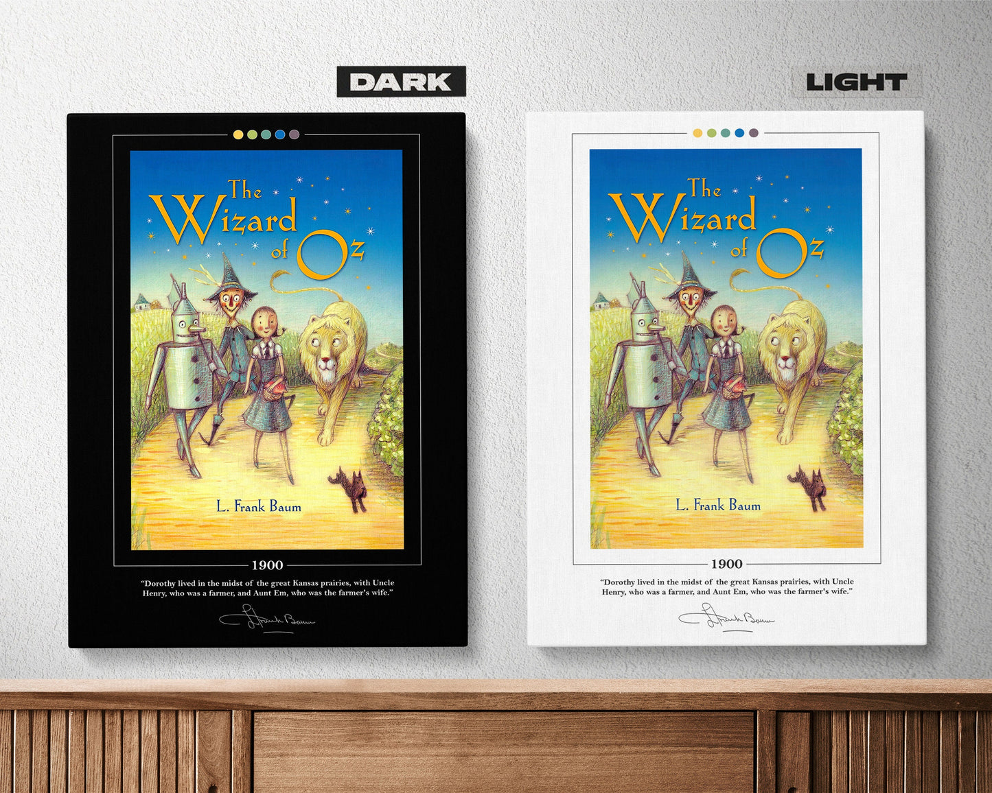 The Wizard of Oz Book Cover Poster | L. Frank Baum, Wizard of Oz Poster, Wizard of Oz Print, Book Posters, Canvas Wall Art, Book Lover Gift