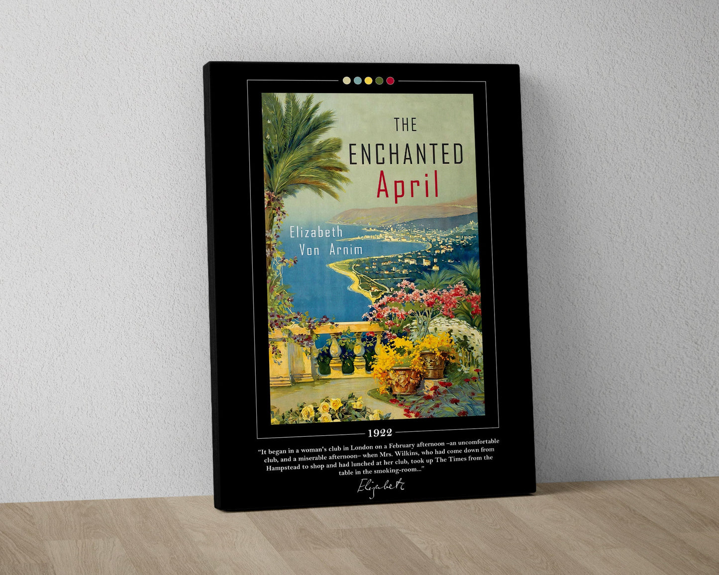 The Enchanted April Book Cover Poster | Elizabeth von Arnim, The Enchanted April Poster, Book Posters, Canvas Wall Art, Book Lover Gift