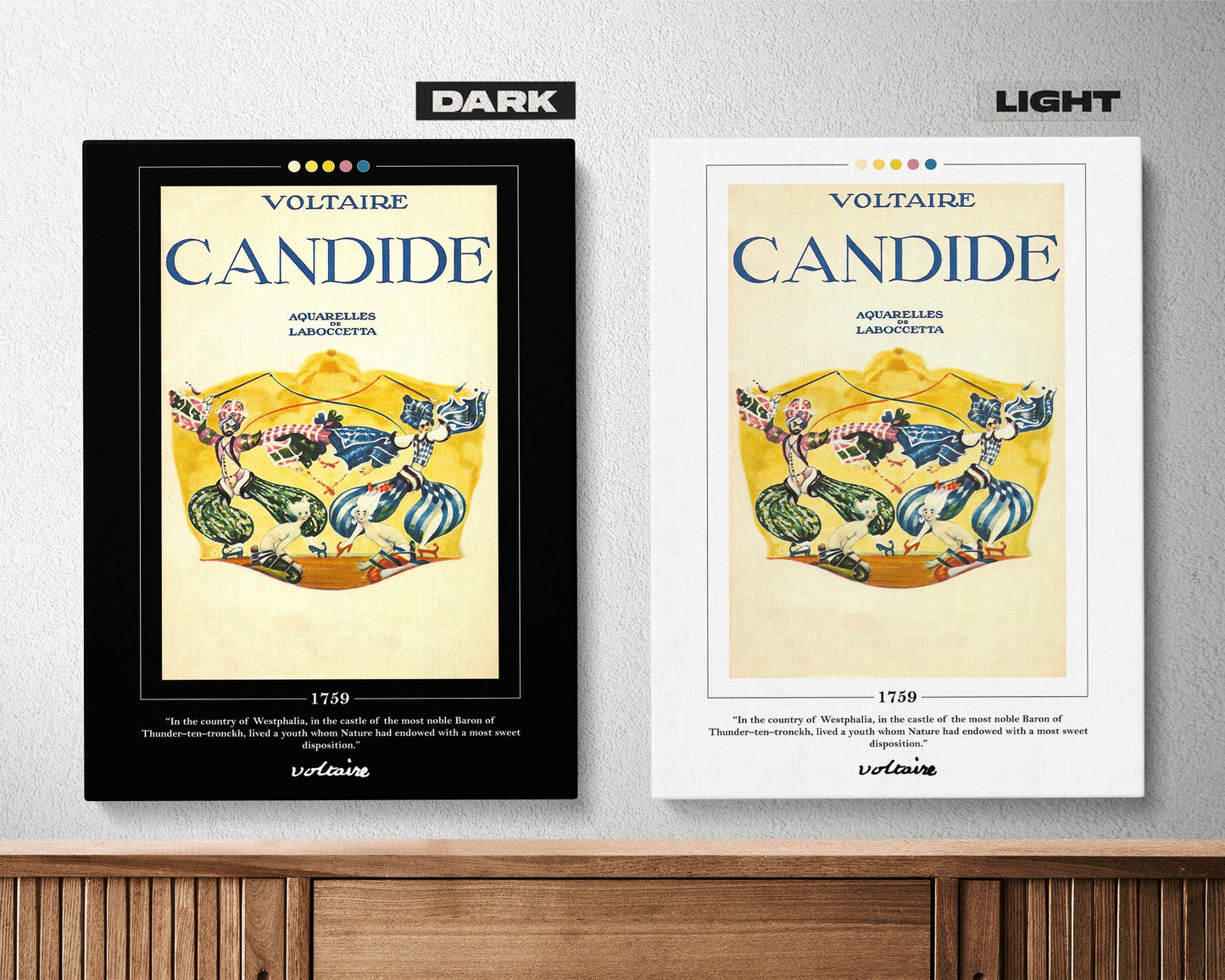 Candide Book Cover Poster | Voltaire, Candide Poster, Candide Print, Book Posters, Book Prints, Book Art, Canvas Wall Art, Book Lover Gift
