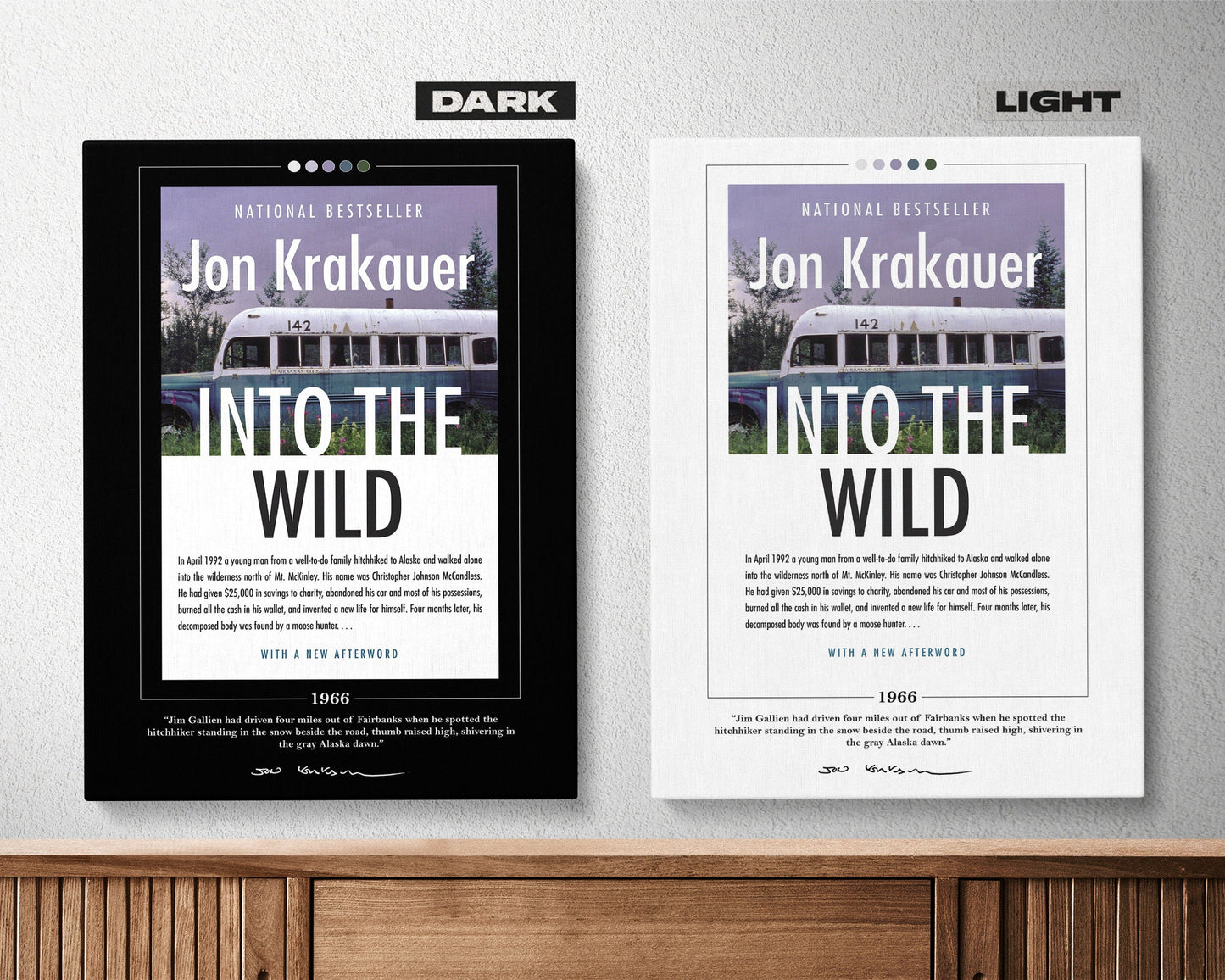 Into the Wild Book Cover Poster | Jon Krakauer, Into the Wild Poster, Into the Wild Print, Book Posters, Canvas Wall Art, Book Lover Gift