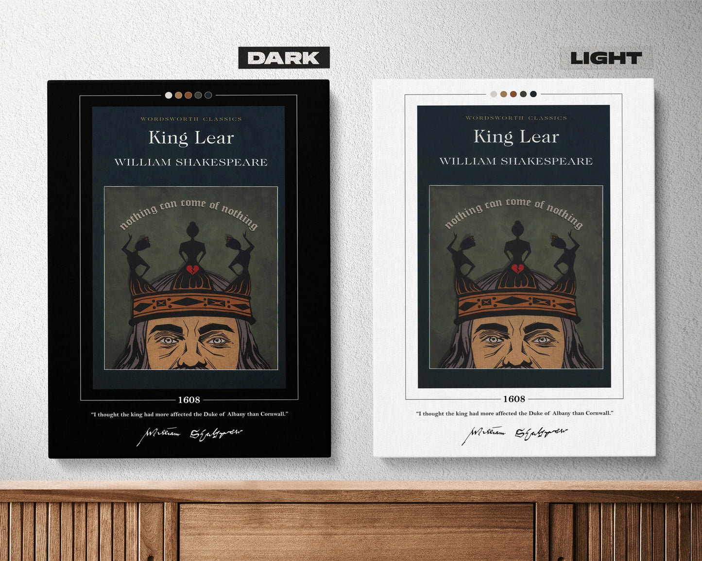 King Lear Book Cover Poster | William Shakespeare, King Lear Poster, King Lear Print, Book Posters, Canvas Print, Book Art, Book Lover Gift