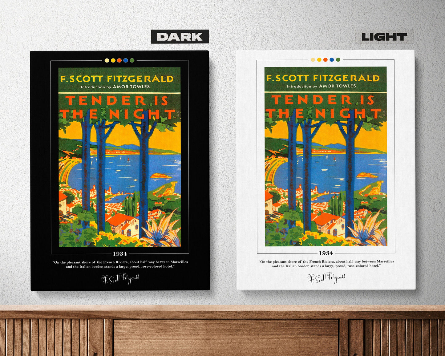 Tender Is the Night Book Cover Poster | F. Scott Fitzgerald, Tender Is the Night Poster, Book Posters, Canvas Wall Art, Book Lover Gift