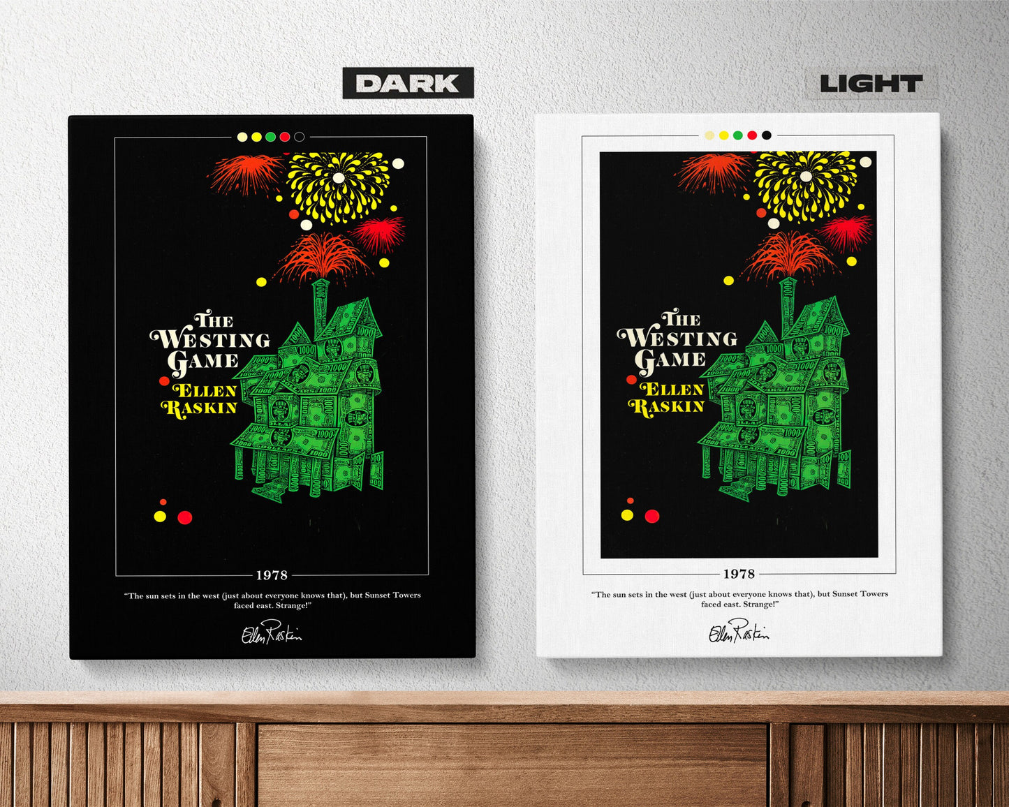 The Westing Game Book Cover Poster | Ellen Raskin, The Westing Game Poster, The Westing Game Print, Book Posters, Book Art, Book Lover Gift