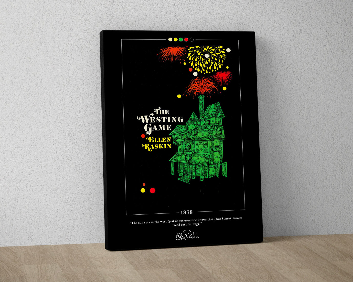 The Westing Game Book Cover Poster | Ellen Raskin, The Westing Game Poster, The Westing Game Print, Book Posters, Book Art, Book Lover Gift