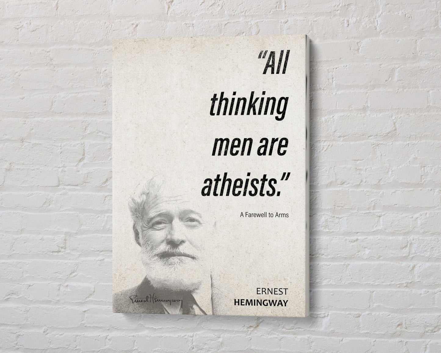 Ernest Hemingway Quote Wall Art | A Farewell to Arms Quote Poster, Quote Print, Quote Art, Book Quote, Canvas Wall Art, Book Lover Gift