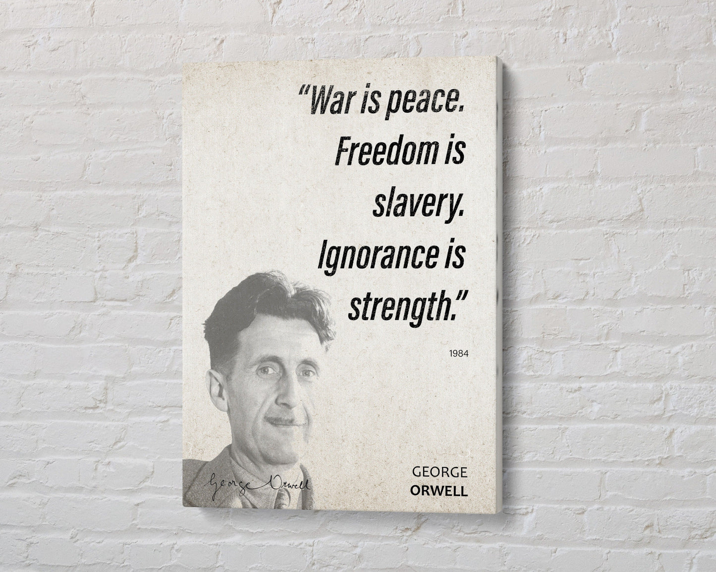 George Orwell Quote Wall Art | "War is Peace" 1984 Quote Poster, Quote Print, Quote Art, Book Quote, Canvas Wall Art, Book Lover Gift