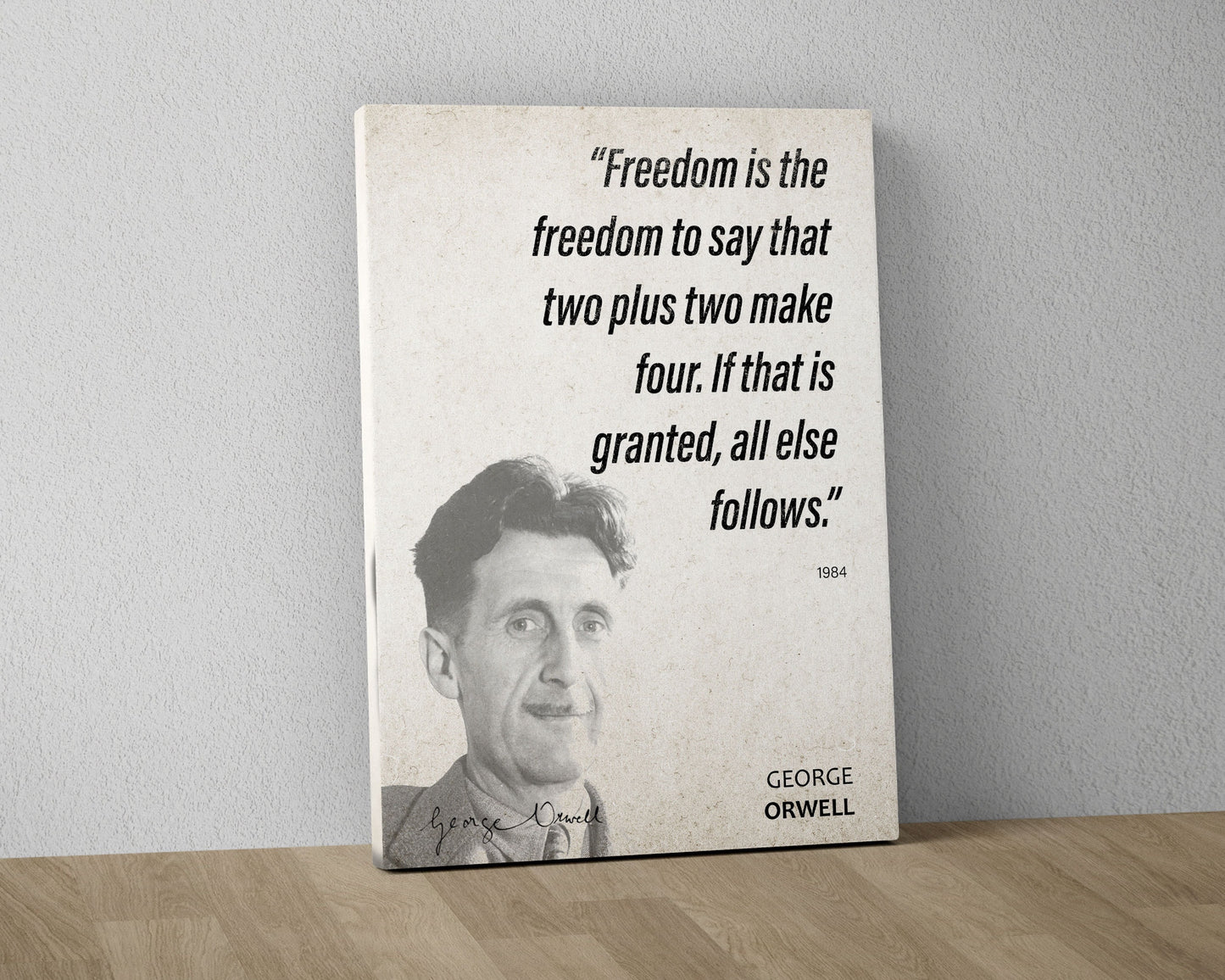 George Orwell Quote Wall Art | "Two Plus Two" 1984 Quote Poster, Quote Print, Quote Art, Book Quote, Canvas Wall Art, Book Lover Gift