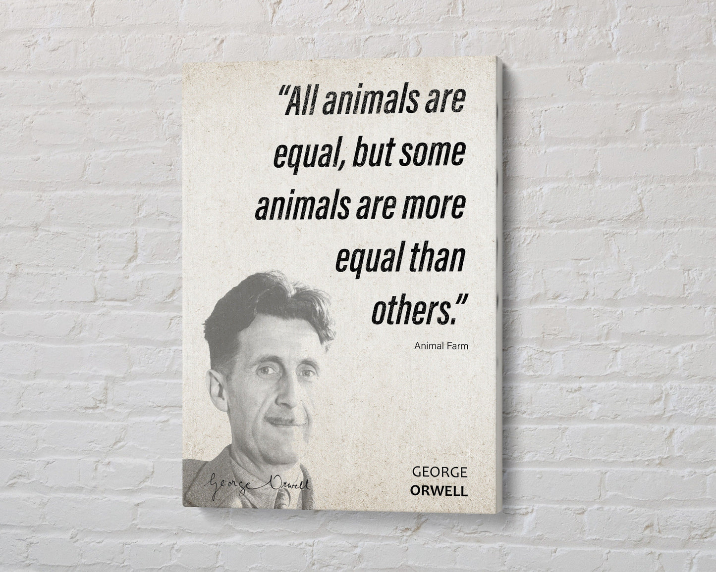 George Orwell Quote Wall Art | Animal Farm Quote Poster, Quote Print, Quote Art, Book Quote, Canvas Wall Art, Book Lover Gift