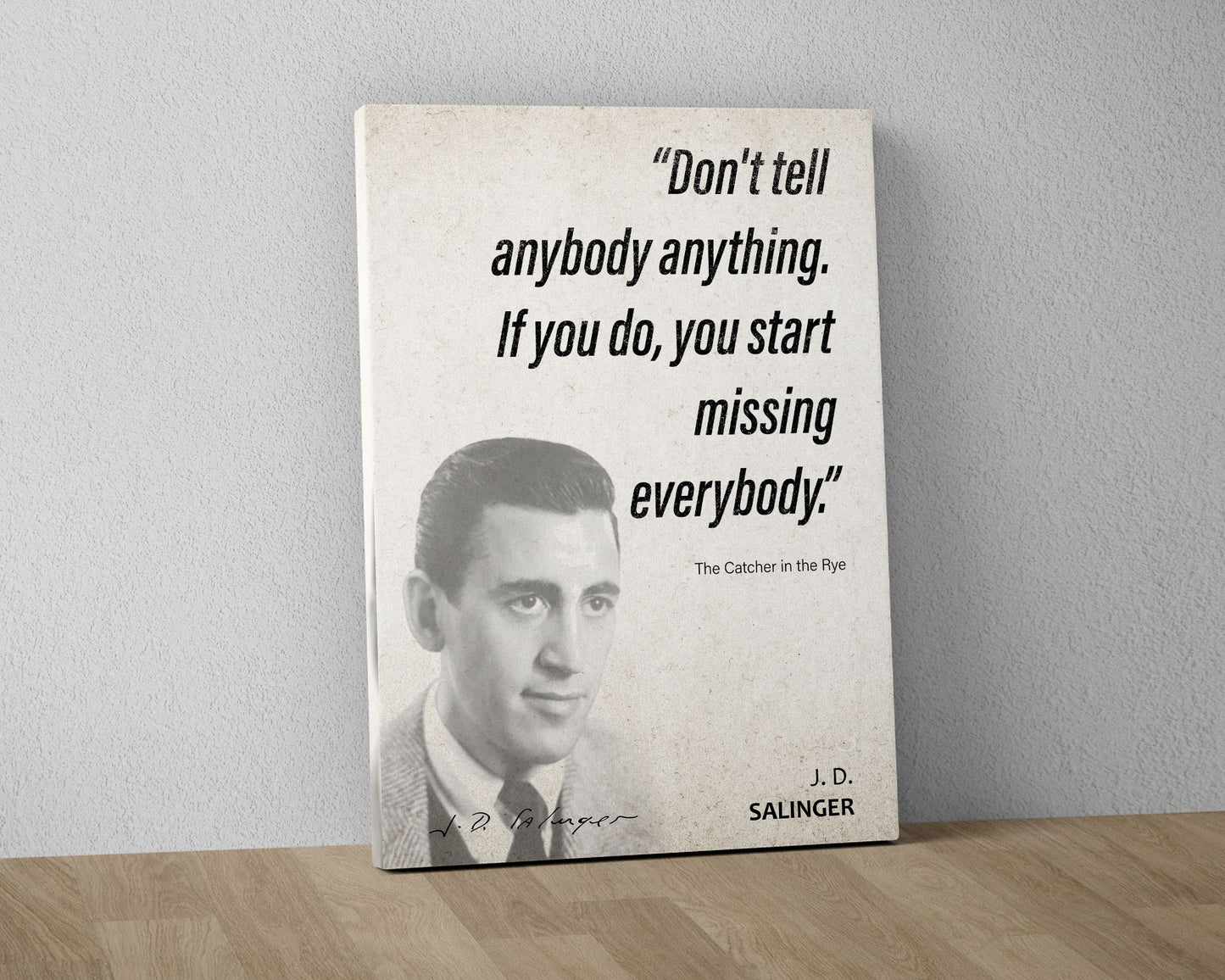 J. D. Salinger Quote Wall Art | "Missing Everybody" The Catcher in the Rye Quote Poster, Quote Print, Quote Art, Book Quote, Book Lover Gift