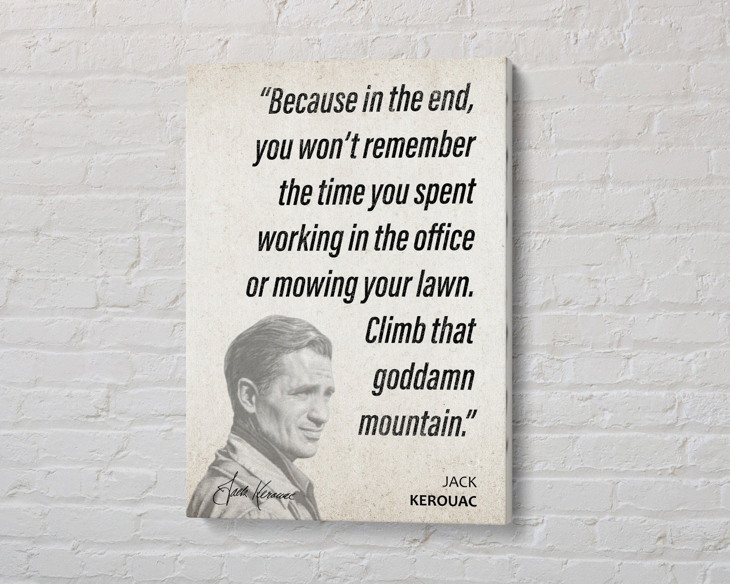 Jack Kerouac Quote Wall Art | "Mountain" Quote Poster, Quote Print, Quote Art, Book Quotes, Canvas Wall Art, Book Lover Gift