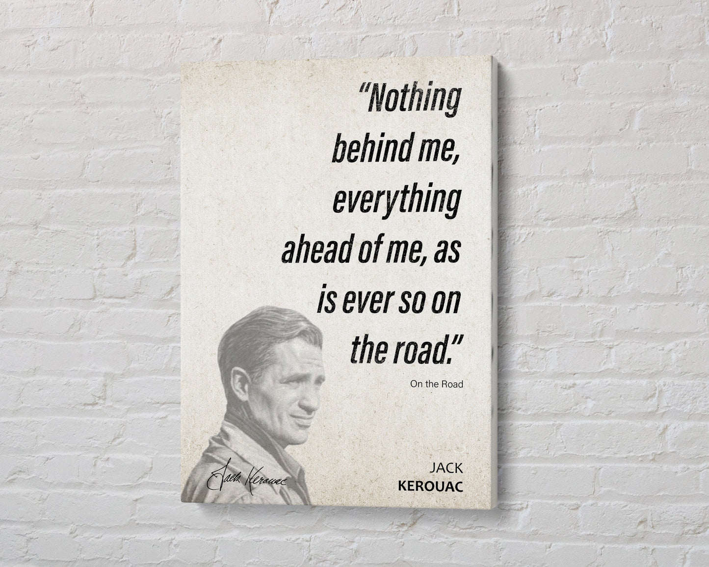 Jack Kerouac Quote Wall Art | "Ahead of Me" On the Road Quote Poster, Quote Print, Quote Art, Book Quotes, Canvas Wall Art, Book Lover Gift
