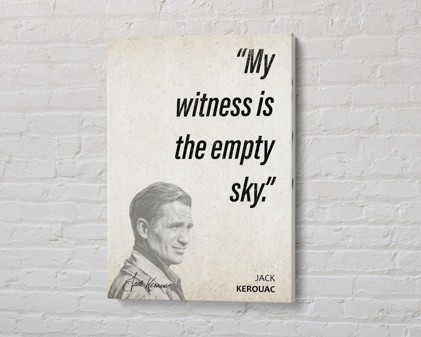 Jack Kerouac Quote Wall Art | "Empty Sky" Quote Poster, Quote Print, Quote Art, Book Quotes, Canvas Wall Art, Book Lover Gift