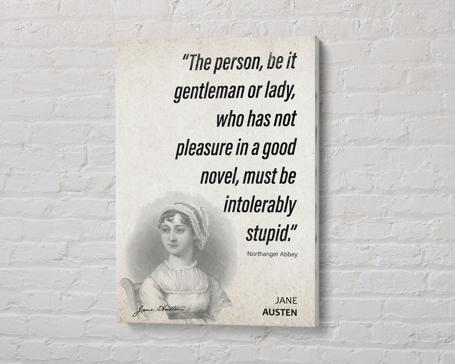 Jane Austen Quote Wall Art | Northanger Abbey Quote Poster, Quote Print, Quote Art, Book Quotes, Canvas Wall Art, Book Lover Gift