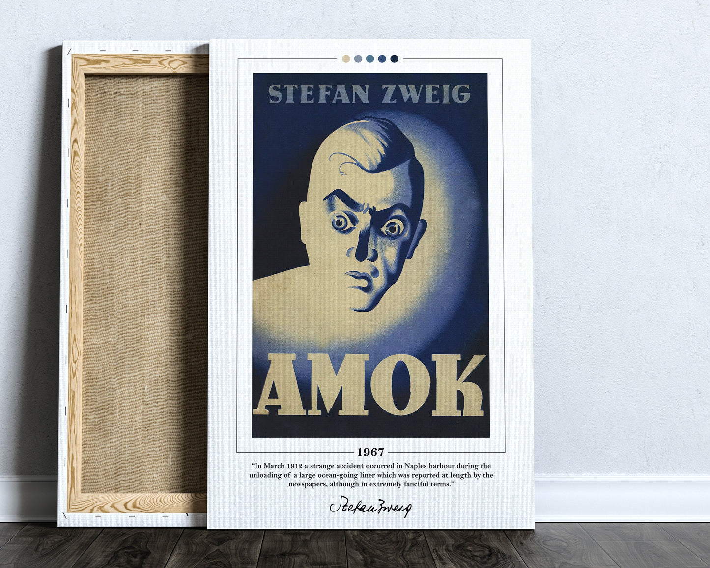 Amok Book Cover Poster | Stefan Zweig, Amok Poster, Amok Print, Book Posters, Book Prints, Book Art, Canvas Wall Art, Book Lover Gift