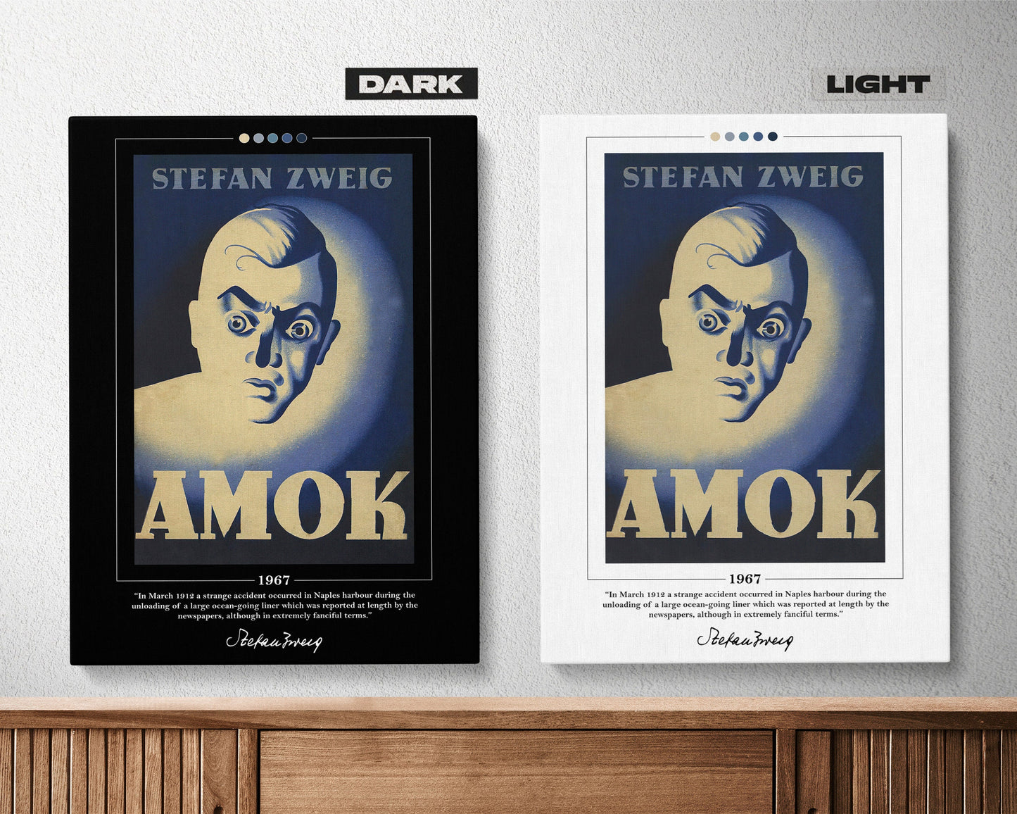 Amok Book Cover Poster | Stefan Zweig, Amok Poster, Amok Print, Book Posters, Book Prints, Book Art, Canvas Wall Art, Book Lover Gift