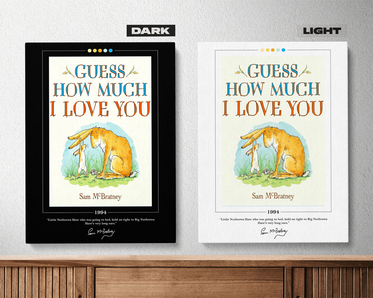 Guess How Much I Love You Book Cover Poster | Sam McBratney, Guess How Much I Love You Poster, Book Posters, Book Art, Book Lover Gift