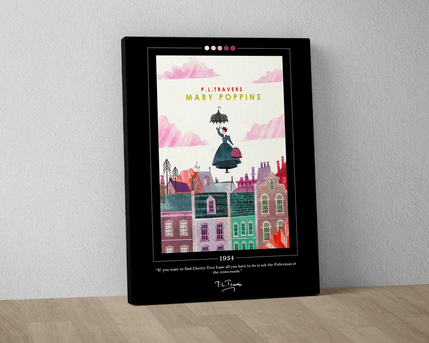 Mary Poppins Book Cover Poster | P. L. Travers, Mary Poppins Poster, Mary Poppins Print, Book Posters, Book Art, Book Lover Gift
