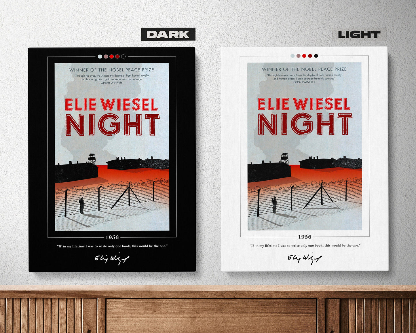 Night Book Cover Poster | Elie Wiesel, Night Poster, Night Print, Book Posters, Book Art, Canvas Wall Art, Book Art, Book Lover Gift