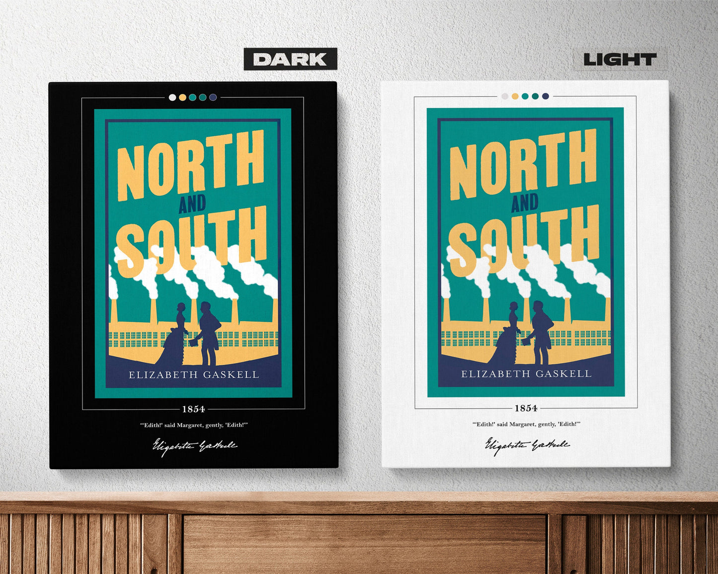 North and South Book Cover Poster | Elizabeth Gaskell, North and South Poster, North and South Print, Book Poster, Book Art, Book Lover Gift