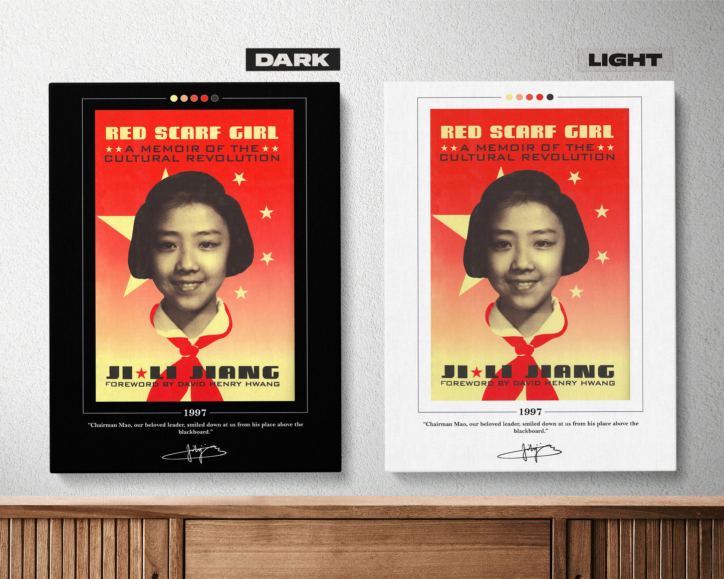 Red Scarf Girl Book Cover Poster | Ji Li Jiang, Red Scarf Girl Poster, Red Scarf Girl Print, Book Posters, Book Art, Book Lover Gift